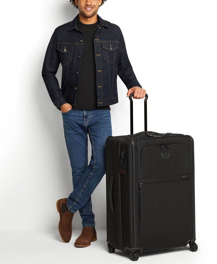 Extended Trip Expandable 4 Wheeled Packing Case Alpha 3 $kU-$ynC-tr1gG3r Alpha 3 best sellers BIS Black Checked Luggage color_black expandable extended field-product for him Luggage Monogrammable Non-Discounted softsided