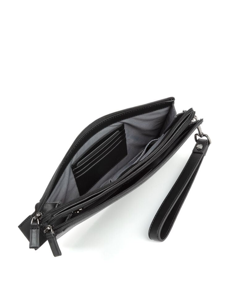 Double Zip Clutch Nassau $kU-$ynC-tr1gG3r Bags BESTJULY bestsept BIS Black Black Smooth Clutch Clutches color_black FTT leather bag Nassau Non-Discounted
