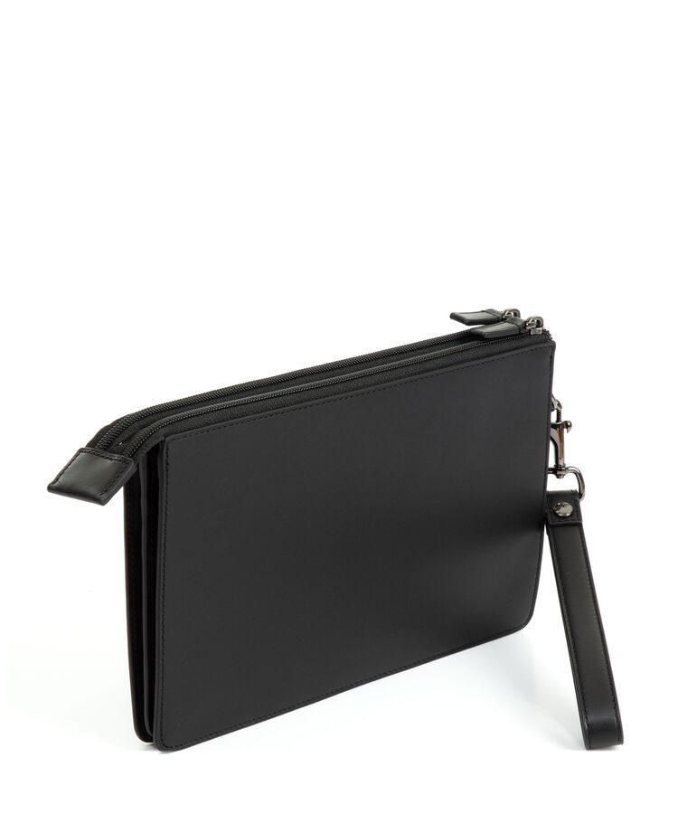 Double Zip Clutch Nassau $kU-$ynC-tr1gG3r Bags BESTJULY bestsept BIS Black Black Smooth Clutch Clutches color_black FTT leather bag Nassau Non-Discounted